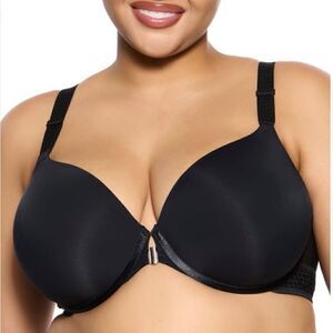 Felina Body Soft Front Clasp Tshirt Bra Mesh Back Black 32DD